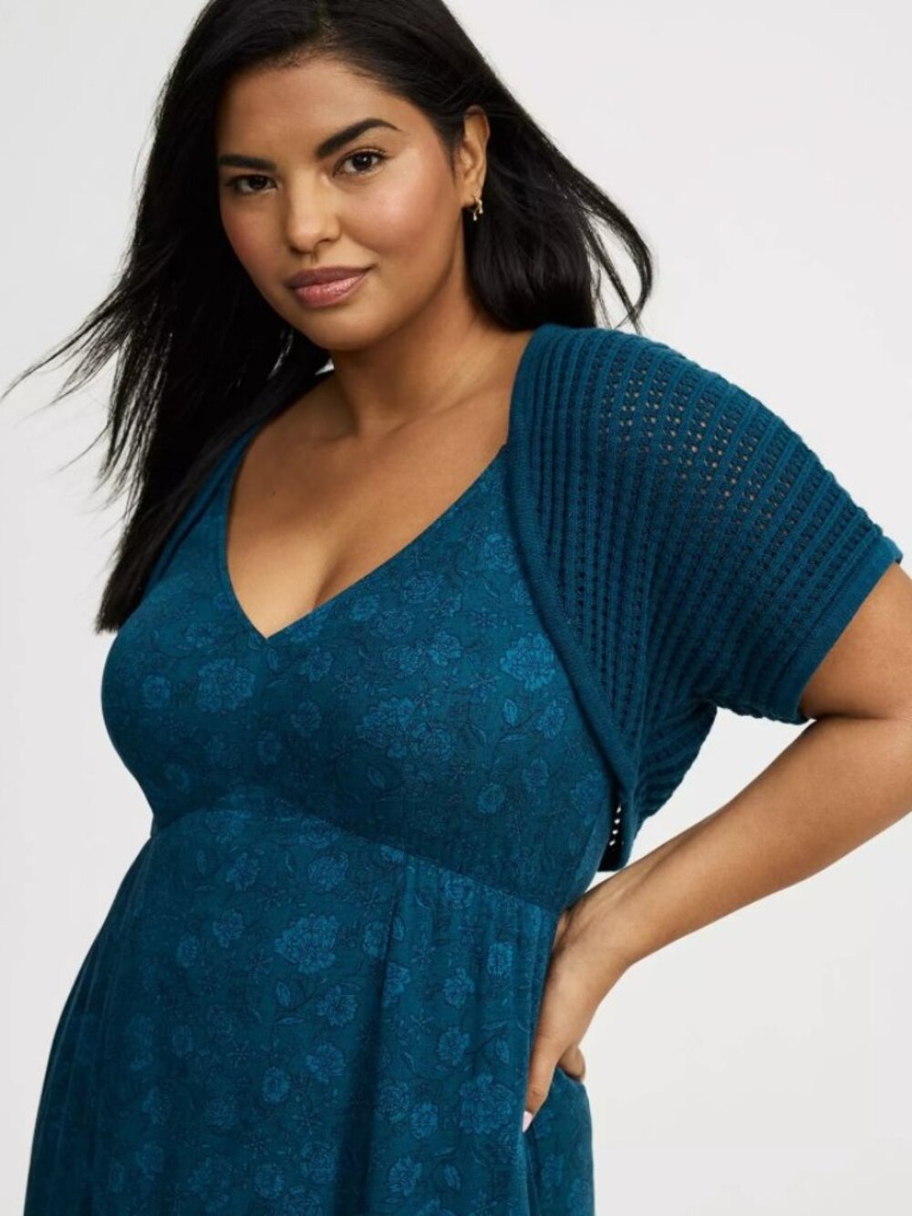 Torrid Open Stitch Bolero Shrug in Legion Blue Size 3X
